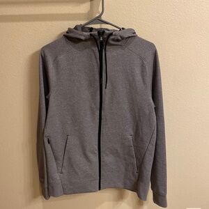 Grey Old Navy full zip hoodie with black accents